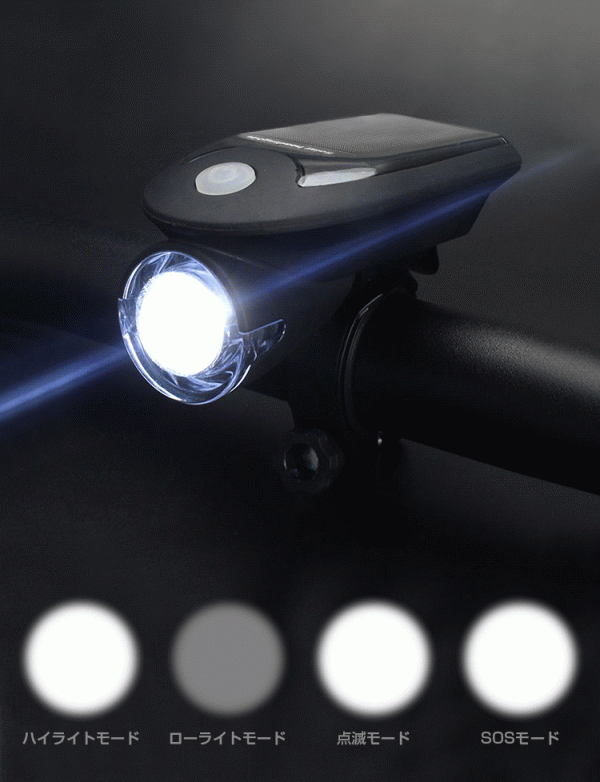 Lanterna pentru bicicleta cu incarcare solara