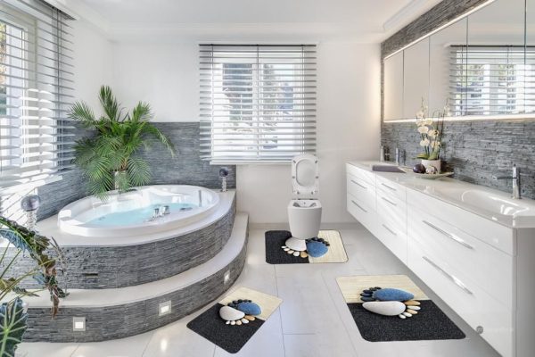 pietre1 Covoare Pentru Baie, 3 Piese, Antiderapante model pietre