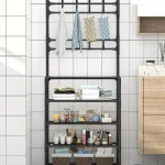 Cuier haine cu suport pantofi, 4 rafturi, plastic