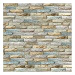 Tapet 3D caramida crem cu bleu auto-adeziv pentru interior, 70 x 77 cm