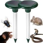 Set 2 Dispozitive Solare Anti-Daunatori, Cu Ultrasunete, Efecte Sonore Si Vibratii, Eficient Impotriva Rozatoarelor, Verde