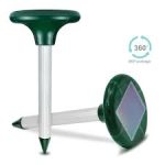 Set 2 Dispozitive Solare Anti-Daunatori, Cu Ultrasunete, Efecte Sonore Si Vibratii, Eficient Impotriva Rozatoarelor, Verde
