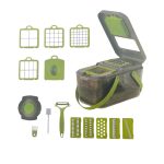 Razatoare Multifunctionala 22 de piese pentru legume si fructe cu functie de caserola 1 Razatoare Multifunctionala 22 de piese pentru legume si fructe cu functie de caserola