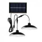 Set panou solar cu 2 becuri LED cu aplica, telecomanda, 50W