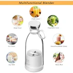 Mini Blender Portabil - Smoothie & Shake, 4 Lame , USB, 300 ml