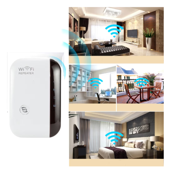 Amplificator de semnal Wifi, 2.4Ghz, 300 Mbps, raza de actiune 100m, priza LAN, alb
