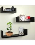 Set 3 rafturi etajere, culoare wenge MDF
