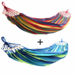 Hamac multicolr din Bumbac cu Bara de Lemn 1+1 1 Hamac multicolr din Bumbac cu Bara de Lemn 1+1