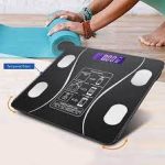Cantar corporal cu ecran digital Iluminat, aplicatie smart, compatibil android/Ios, termometru, 180 Kg Max