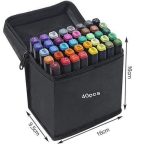 Set 120 markere multicolore cu 2 capete pentru scriere, geanta depozitare inclusa