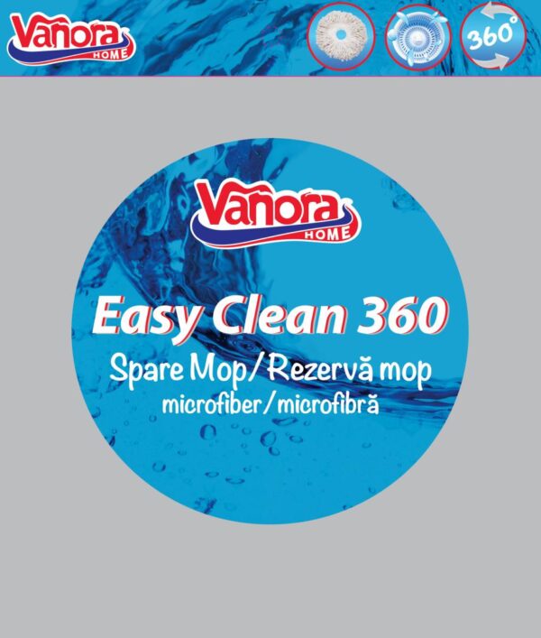 Set 3 rezerve mop rotativ 360,easy clean,Vanora Home