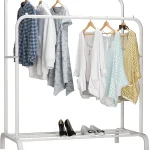 Suport dublu de umerase pentru haine, din metal - ALB 2 Suport dublu de umerase pentru haine, din metal - ALB