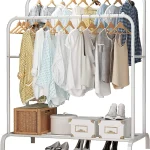 Suport dublu de umerase pentru haine, din metal - ALB 4 Suport dublu de umerase pentru haine, din metal - ALB