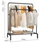 Suport dublu de umerase pentru haine, din metal - ALB 5 Suport dublu de umerase pentru haine, din metal - ALB