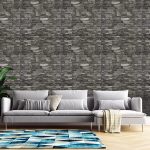 Tapet 3D piatra gri, auto-adeziv pentru interior, 70 cm L x 77 cm H