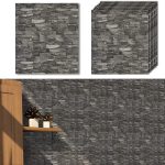 Tapet 3D piatra gri, auto-adeziv pentru interior, 70 cm L x 77 cm H