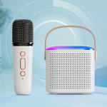 Boxa de karaoke cu microfon wireless, difuzor portabil cu lumina RGB LED