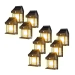 Set 10 x Lampa solara de perete cu senzor de miscare