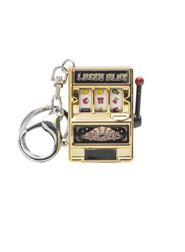 Breloc slot machine, interactiv, maneta functionala, 6 cm x 4 cm, S37-09