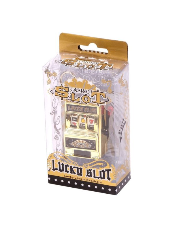 Breloc slot machine, interactiv, maneta functionala, 6 cm x 4 cm, S37-09