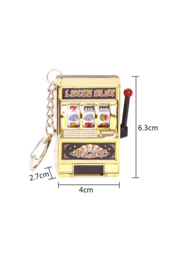 Breloc slot machine, interactiv, maneta functionala, 6 cm x 4 cm, S37-09