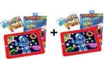 Set 1+1 Tableta luminoasa pentru desenat, Magic Pad, carioci speciale si sabloane incluse, divertisment educativ