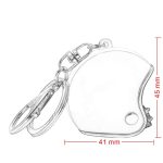 Breloc chei Lerods model casca moto cu carabina si inel, culoare rosu