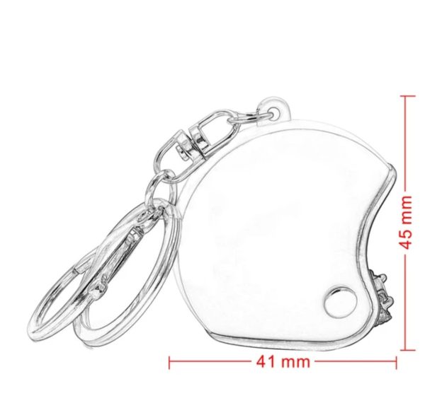 Breloc chei Lerods model casca moto cu carabina si inel, culoare rosu