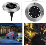 Set 8x Lampa Cu Incarcare Solara Rapida, Tip Spot Cu 8 Leduri, ,IP65 ,Carcasa Din Metal