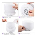 Difuzor Aromaterapie si Umidificator cu ultrasunete, 300ml, LED 7 culori + Set 12 x 3ml uleiuri esentiale