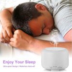 Difuzor Aromaterapie si Umidificator cu ultrasunete, 300ml, LED 7 culori + Set 12 x 3ml uleiuri esentiale