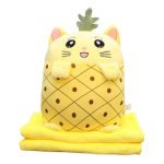 Paturica pufoasa cu jucarie de plus multifunctionala, Model Ananas, Galben 6 Paturica pufoasa cu jucarie de plus multifunctionala, Model Ananas, Galben