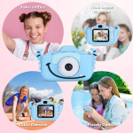 Camera foto digitala pentru copii, functie foto/video, 12MP, 5 Jocuri Incluse, Slot Card MicroSD Max. 32GB Roz 4 Camera foto digitala pentru copii, functie foto/video, 12MP, 5 Jocuri Incluse, Slot Card MicroSD Max. 32GB Roz