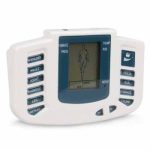 Aparat de masaj cu puls electronic, pentru terapie pentru ameliorarea durerii si fitness, alimentare cu baterii, alb