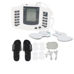 Aparat de masaj cu puls electronic, pentru terapie pentru ameliorarea durerii si fitness, alimentare cu baterii, alb