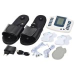 Aparat de masaj cu puls electronic, pentru terapie pentru ameliorarea durerii si fitness, alimentare cu baterii, alb