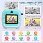 Aparat foto digital cu imprimare termica pentru copii, focalizare automata, display color de 2,4 inch 1080P Full HD, ALBASTRU 4 Aparat foto digital cu imprimare termica pentru copii, focalizare automata, display color de 2,4 inch 1080P Full HD, ALBASTRU