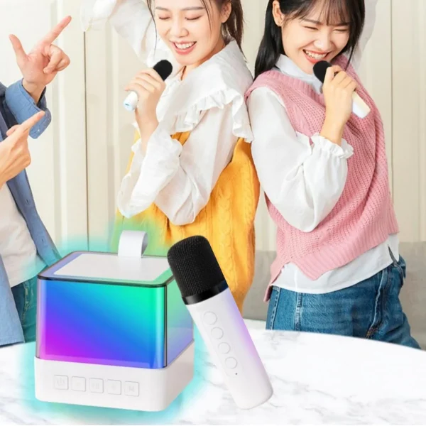 K3 Difuzor Karaoke cu 2 microfoane wireless, bluetooth 5.3
