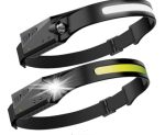 Set 2 Lanterne de cap cu Acumulator, Frontala, Unghi larg de iluminare, Led Puternic si Senzor Miscare, Waterproof