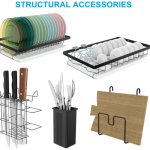 Suport vesela cu doua nivele, cu suport tacamuri