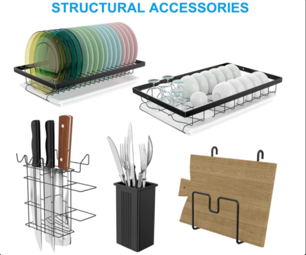 Suport vesela cu doua nivele, cu suport tacamuri