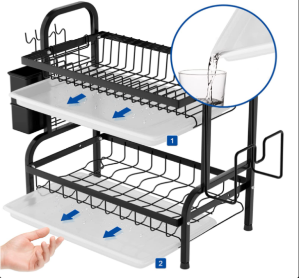 Suport vesela cu doua nivele, cu suport tacamuri