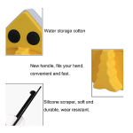 Stergator magnetic geamuri ABS, bumbac 16 x 13.5 cm galben, alb