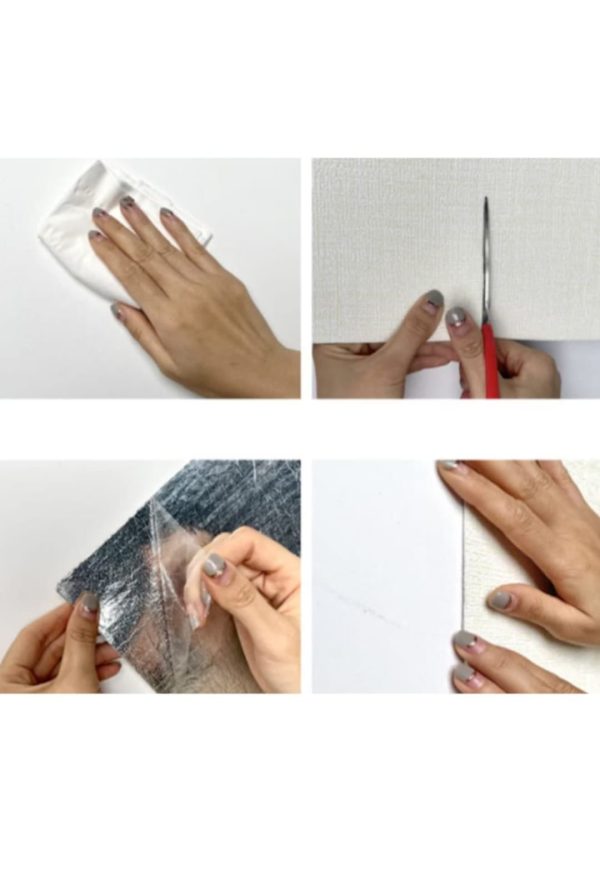 Set 2x Rola Tapet 3D Autoadeziv, Design In Relief, Culoare Alb, Dimensiune 280 x 50 cm, 2.4 mm