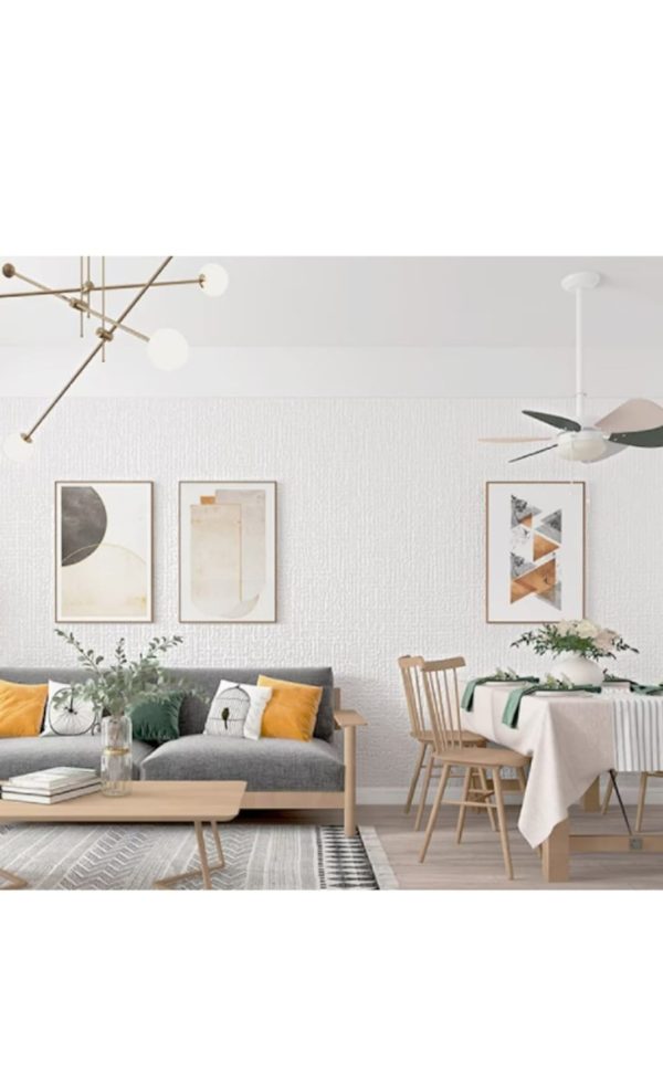 Set 2x Rola Tapet 3D Autoadeziv, Design In Relief, Culoare Alb, Dimensiune 280 x 50 cm, 2.4 mm