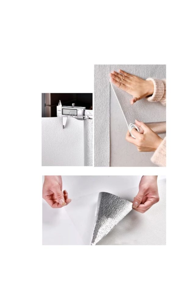 Set 2x Rola Tapet 3D Autoadeziv, Design In Relief, Culoare Alb, Dimensiune 280 x 50 cm, 2.4 mm