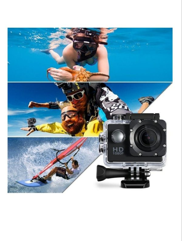 Camera Sport Full HD 1080p, cu accesorii de prindere pentru bicicleta si casca