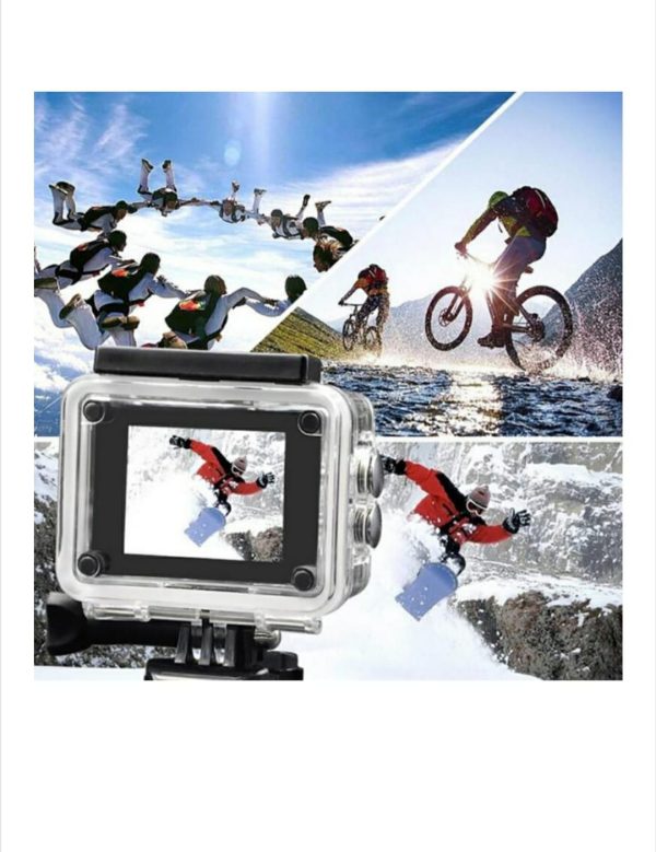Camera Sport Full HD 1080p, cu accesorii de prindere pentru bicicleta si casca