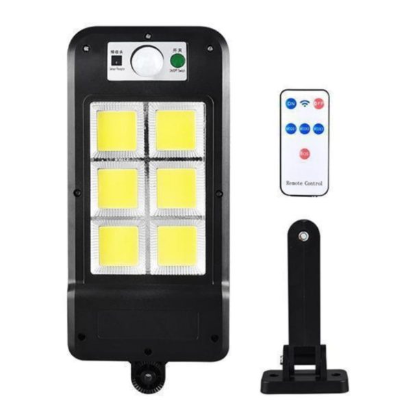Set 4 x Lampa solara cu 6 celule, LED-uri COB si telecomanda