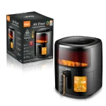 Friteuza Digitala - Air Fryer RAF - 6L, Control Tactil, cu functie AirCrisp si Auto-Oprire, 1500W